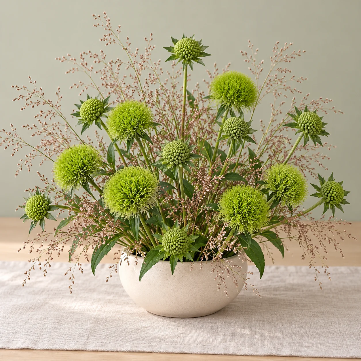 Green pom-pom garden